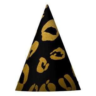 Chapeaux De Fètes Fête d'anniversaire jungle or noir léopard guépard