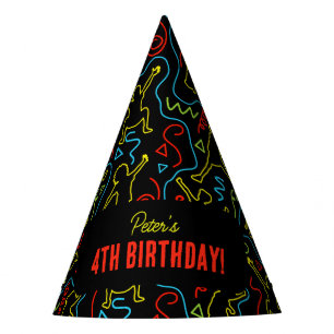 Chapeaux De Fètes Fête d'anniversaire Kids Fun Jump Contour Néon Noi