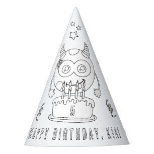 Chapeaux De Fètes Fête d'anniversaire Monster - Couleur de votre pro