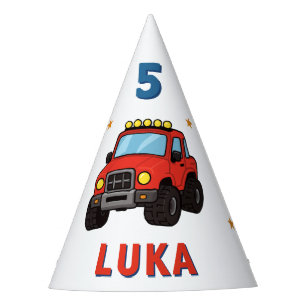 Chapeaux De Fètes Fête d'anniversaire personnalisée de camion monstr