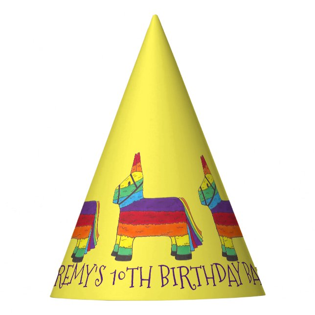 Chapeaux De Fètes Fête d'anniversaire personnalisée Favoriser Rainbo (Devant)