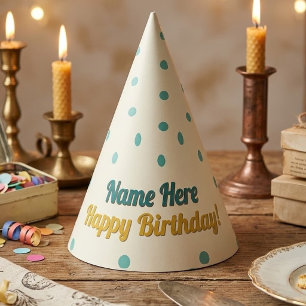 Chapeaux De Fètes Fête d'anniversaire personnalisée vintage joyeux a