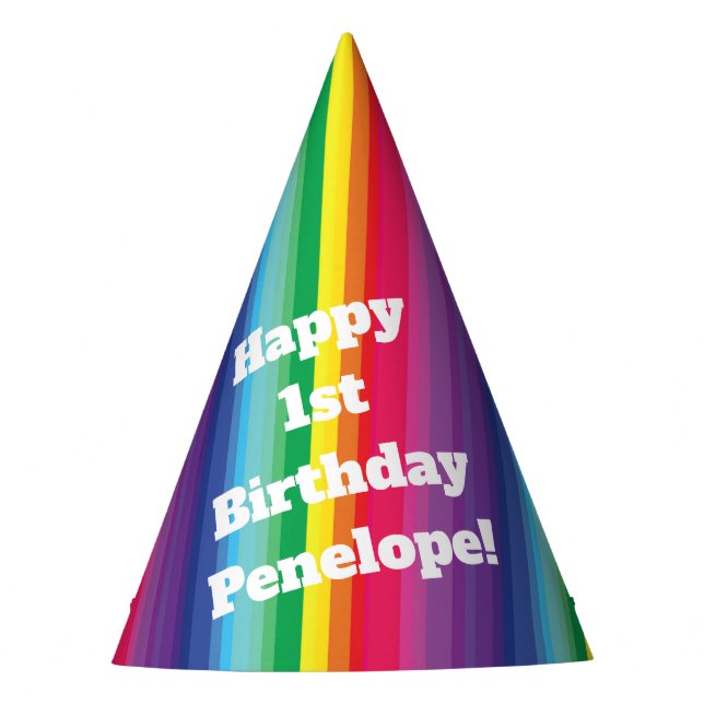 Chapeaux De Fètes Fête d'anniversaire Rainbow (Devant)