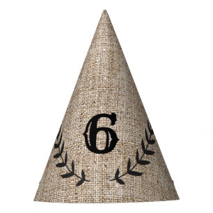 Chapeaux De Fètes Fête d'anniversaire rustique en toile de jute avec