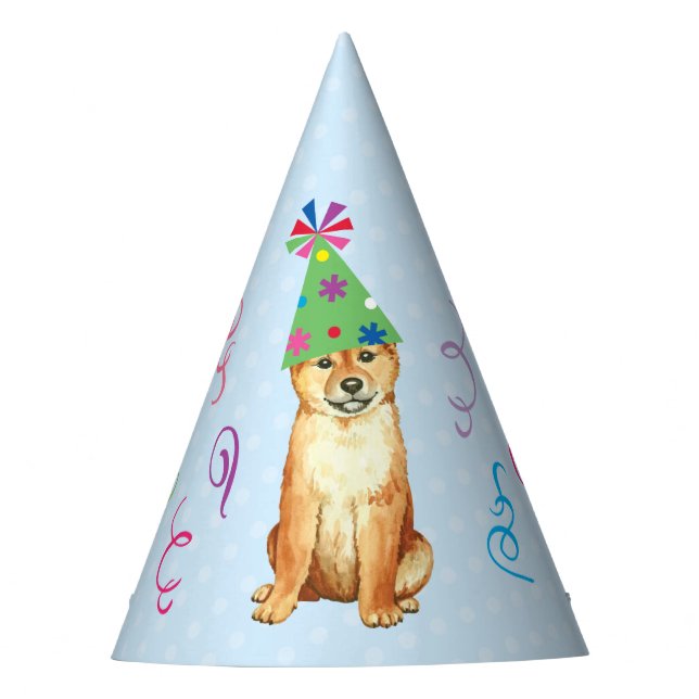 Chapeaux De Fètes Fête d'anniversaire Shiba Inu (Devant)