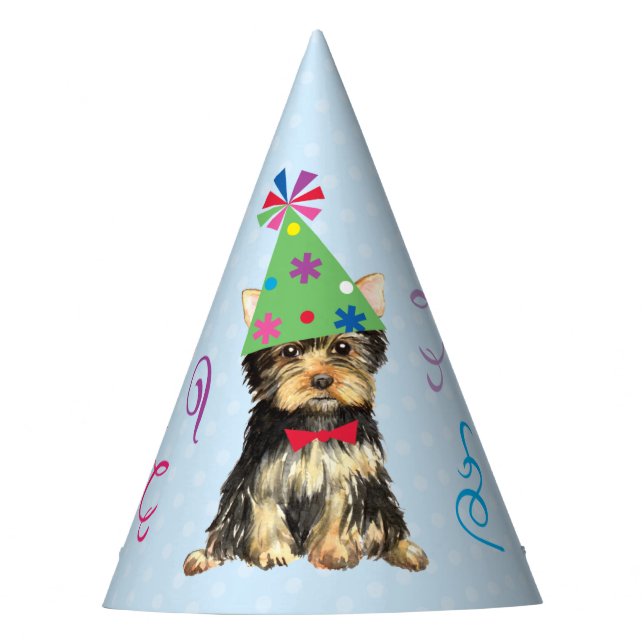 Chapeaux De Fètes Fête d'anniversaire Yorkie (Devant)