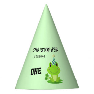 Chapeaux De Fètes Fête de grenouille Premier anniversaire marécage v
