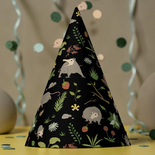 Chapeaux De Fètes Fête de la forêt botanique sombre avec un opossum