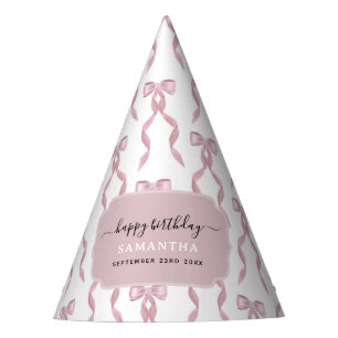 Chapeaux De Fètes Fête de l'Aquarelle rose Bow Anniversaire