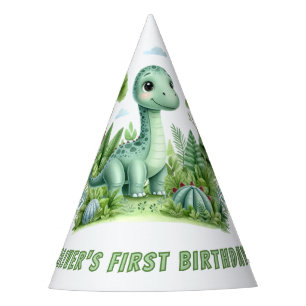 Chapeaux De Fètes Fête du 1er anniversaire de bébé dinosaure mignon