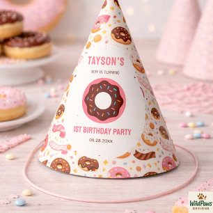 Chapeaux De Fètes Fête du 1er anniversaire de Sweet One Donut Donu
