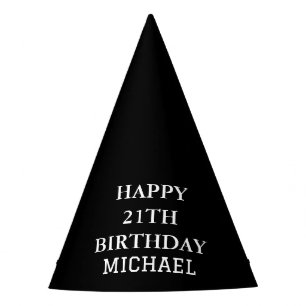 Chapeaux De Fètes Fête du 21e anniversaire Noir Adulte