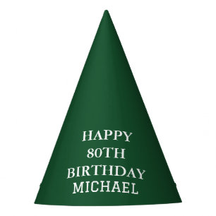 Chapeaux De Fètes Fête du 80e anniversaire Vert Adulte