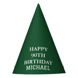 Chapeaux De Fètes Fête du 90e anniversaire Vert Adulte