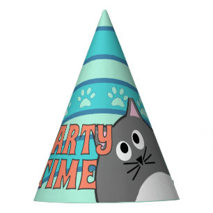 Chapeaux De Fètes Fête du chat gris
