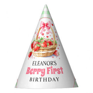 Chapeaux De Fètes Fête du premier anniversaire aux fraises et à la m