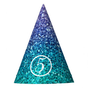 Chapeaux De Fètes Fête Étincelante Violet Lavande & Vert Aqua Bleu T