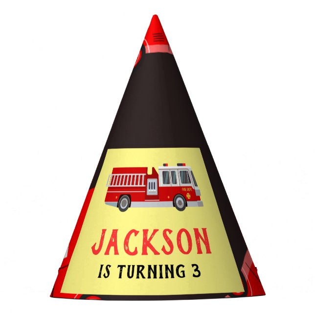 Chapeaux De Fètes Feu camion Anniversaire (Devant)