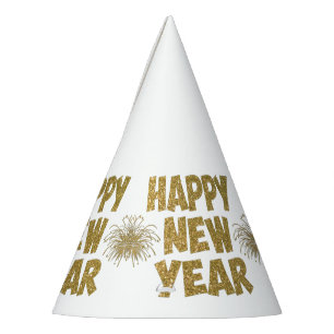 Chapeaux De Fètes feu de la nouvelle année or happy