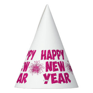Chapeaux De Fètes feu rose heureux de la nouvelle année