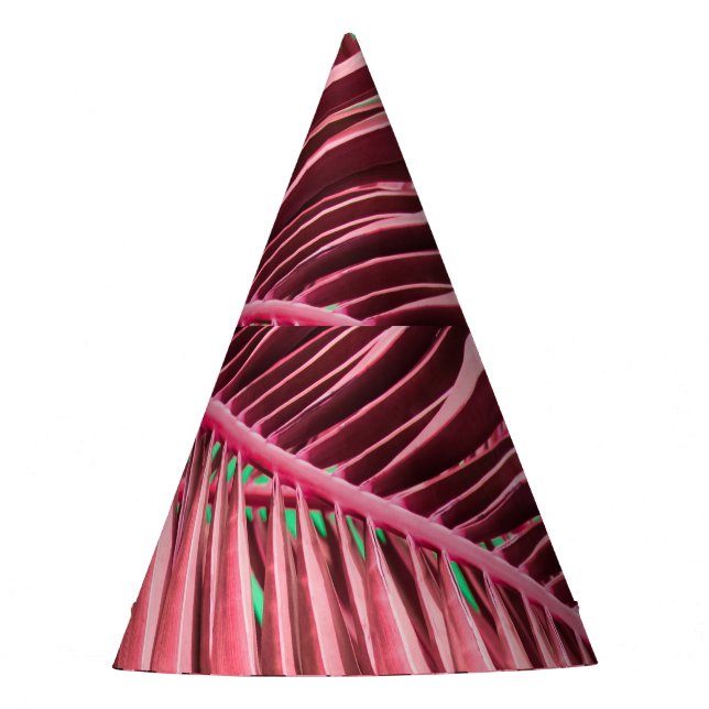 Chapeaux De Fètes Feuille de palme rose tropicale (Devant)