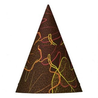 Chapeaux De Fètes Feuilles de chêne transparent, Motif d'automne.