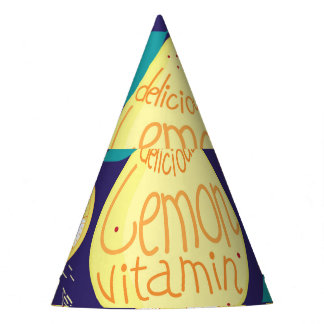 Chapeaux De Fètes Feux de citrons : bleu foncé Motif brillant