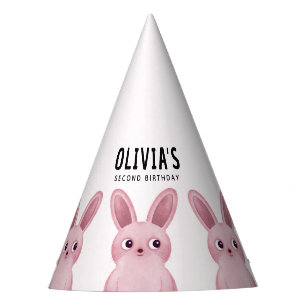 Chapeaux De Fètes Fille fête d'anniversaire avec de mignons lapins r