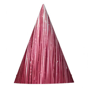 Chapeaux De Fètes Fille rose Glam Glitzy Tinsel Stripes Anniversaire