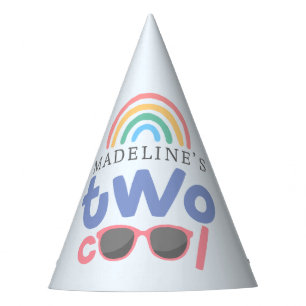 Chapeaux De Fètes Filles Arc-en-Ciel Deux Cool 2ème Anniversaire