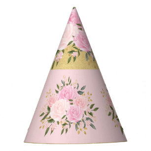 Chapeaux De Fètes Filles de verdure rose et dorée