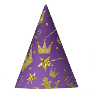Chapeaux De Fètes Filles Paillettes Violettes & Dorées Fête de Princ