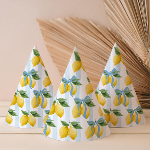 Chapeaux De Fètes Filles Whimsical Blue Bow Lemon Amalfi Anniversair