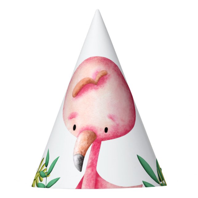 Chapeaux De Fètes Flamant rose rose d'été Tropical (Devant)