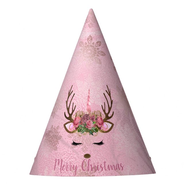 Chapeaux De Fètes Flamme de neige en marbre d'or rose (Devant)