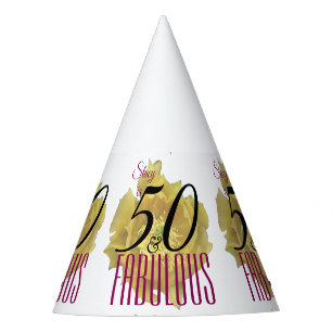 Chapeaux De Fètes Fleur de cactus jaune 50 et Fabuleux anniversaire