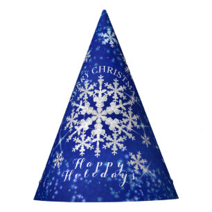 Chapeaux De Fètes Fleur de neige Bleu Blanc