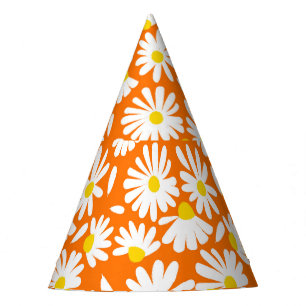Chapeaux De Fètes Fleur marguerite rétro : orange vintage.