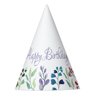 Chapeaux De Fètes Fleur sauvage aquarelle fleurie premier anniversai
