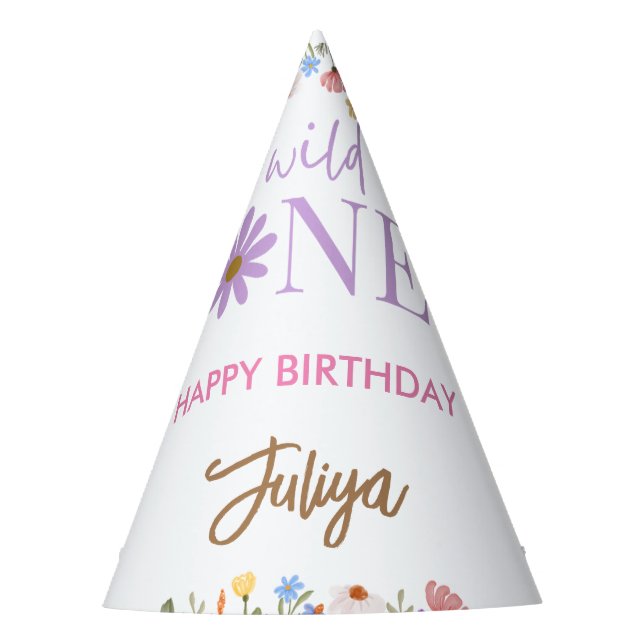 Chapeaux De Fètes fleur sauvage violet 1er anniversaire (Devant)