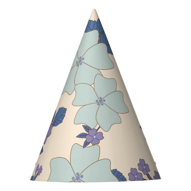 Chapeaux De Fètes Fleurs Bleues, Fleurs Violettes, Motif Floral (Devant)