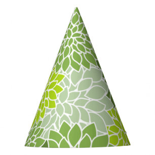 Chapeaux De Fètes Fleurs Dahlia, Motif De Fleurs, Dahlia Verte