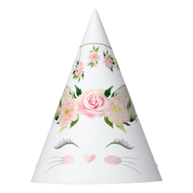 Chapeaux De Fètes Fleurs de chats Kitten Anniversaire (Devant)