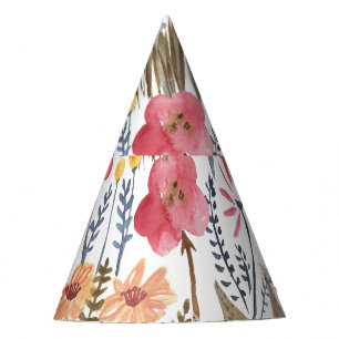 Chapeaux De Fètes Fleurs de ressort d'aquarelle, patte transparente