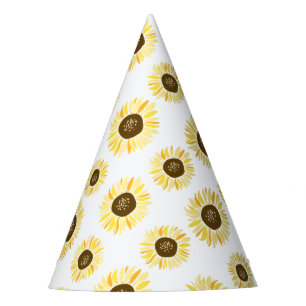 Chapeaux De Fètes Fleurs de soleil jaunes Motif Floral