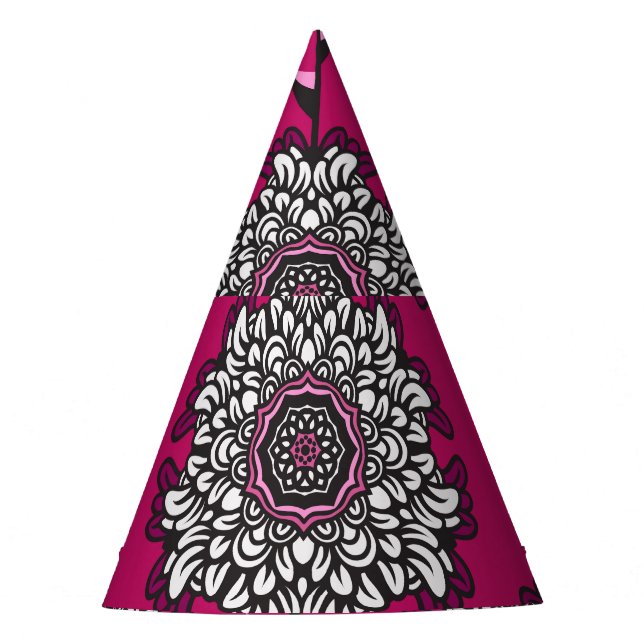 Chapeaux De Fètes Fleurs Graphiques Florales rose sans joint (Devant)