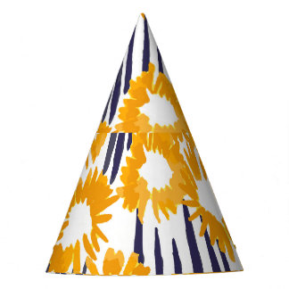 Chapeaux De Fètes Fleurs Jaunes : Vintage peint à la main