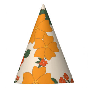 Chapeaux De Fètes Fleurs Oranges, Motif Floral, Motif De Fleurs