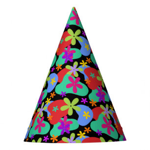 Chapeaux De Fètes Fleurs rétro couleur motif transparente