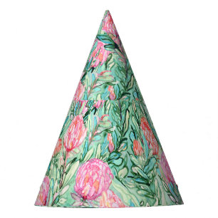 Chapeaux De Fètes Fleurs roses, vert sauge, sans soudure.